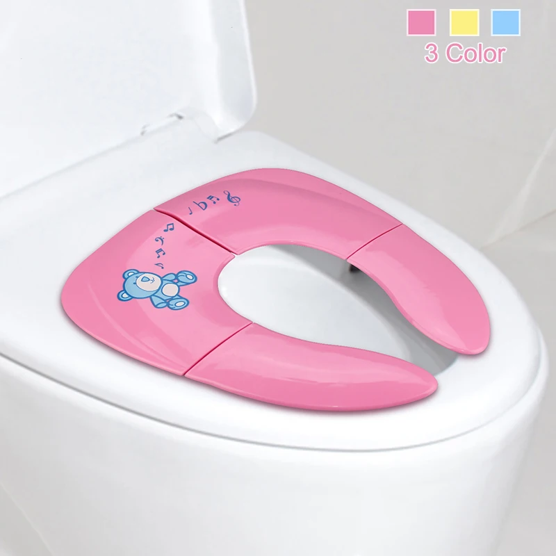 Color : Blue Toilette Kinder WC tragbare Reise Toilette Baby-Potty Bad Stuhl Pissoir Pad Ausbildung Stuhl WC Sitzen Home Kinder WC 