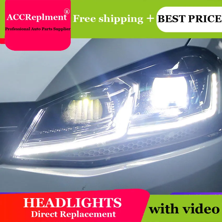 Автомобильный Стайлинг для VW Golf7 2013-2017 светодиодный фары Golf 7 Галогенные сигнала