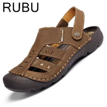 Anticollision Genuine Leather Sandals Men Shoes 2017 Summer Gladiator Men’s Sandals Casual Beach Shoes /03