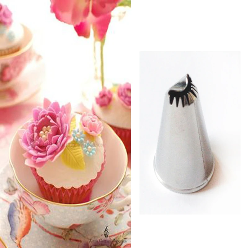 

#CP10 Lotus Flower Cream Stainless Steel Nozzle DIY Cake Decorating Tips Baking Sugarcraft tool