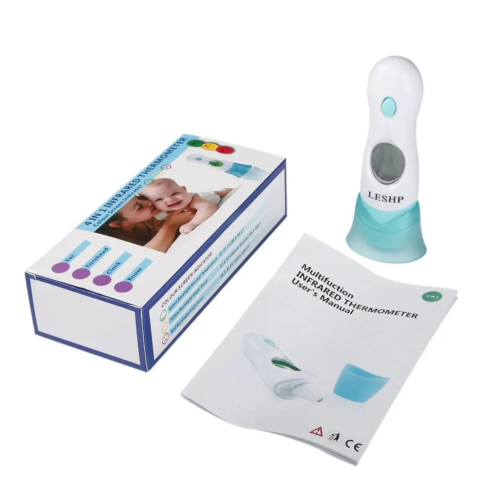 

4 In 1 Multifunction Baby Infrared Thermometer LCD Display Digital Forehead Ear Fever Thermometer for Kids Infants Adults