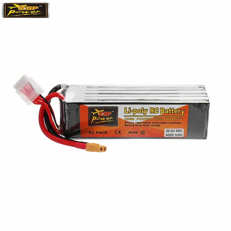 

ZOP POWER 22.2V 4000mAh 60C 6S Rechargeable Lipo Battery With XT60 Plug