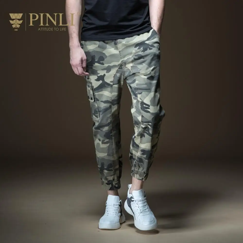 

2018 Drawstring Light Rushed Jeans Men Pinli Pinley Summer Hot Men's Multi-bag Small Foot Workwear 9 Minutes Pants B192116210