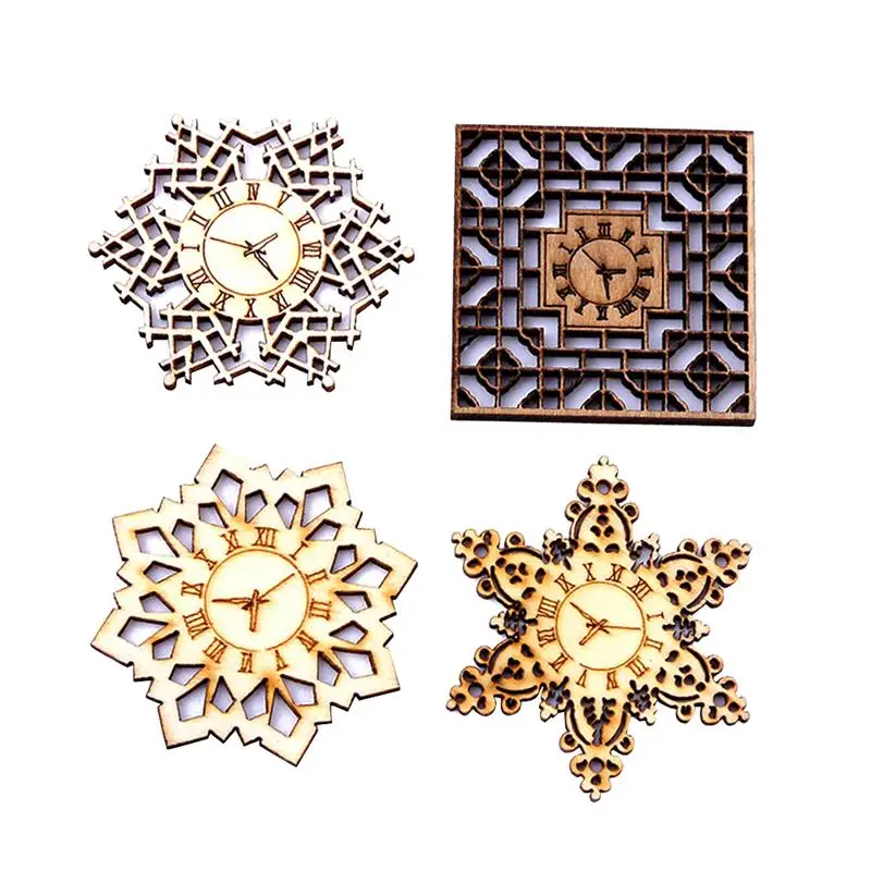 

8pcs Wooden Slices Watch Beautiful DIY Ornament Decal Crafts Wood Piece For Festival Party Wood Crafts Accessories