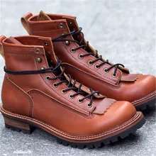 Парашютная качественная обувь из натуральной кожи на шнуровке; модные ботинки в байкерском стиле; Формальные осенние ботильоны с круглым носком