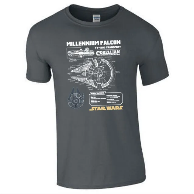 

Star War Millennium T Shirt Men's Novelty Tees Adult Latest Tops Casual Classic Comfortable Guys Tee