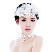 Белые кружевные цветы, Кристальные жемчужные ободки, головной убор, тиара de Noiva, свадебные украшения для волос, женские свадебные аксессуары для волос SL