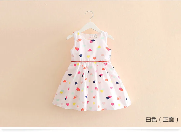 2018 Summer 3-12 Years Heart Shape Backless Love Print Sunny Princess Dance Ballet Pageant Prom Teenage Kids Party Dress Girls (5)