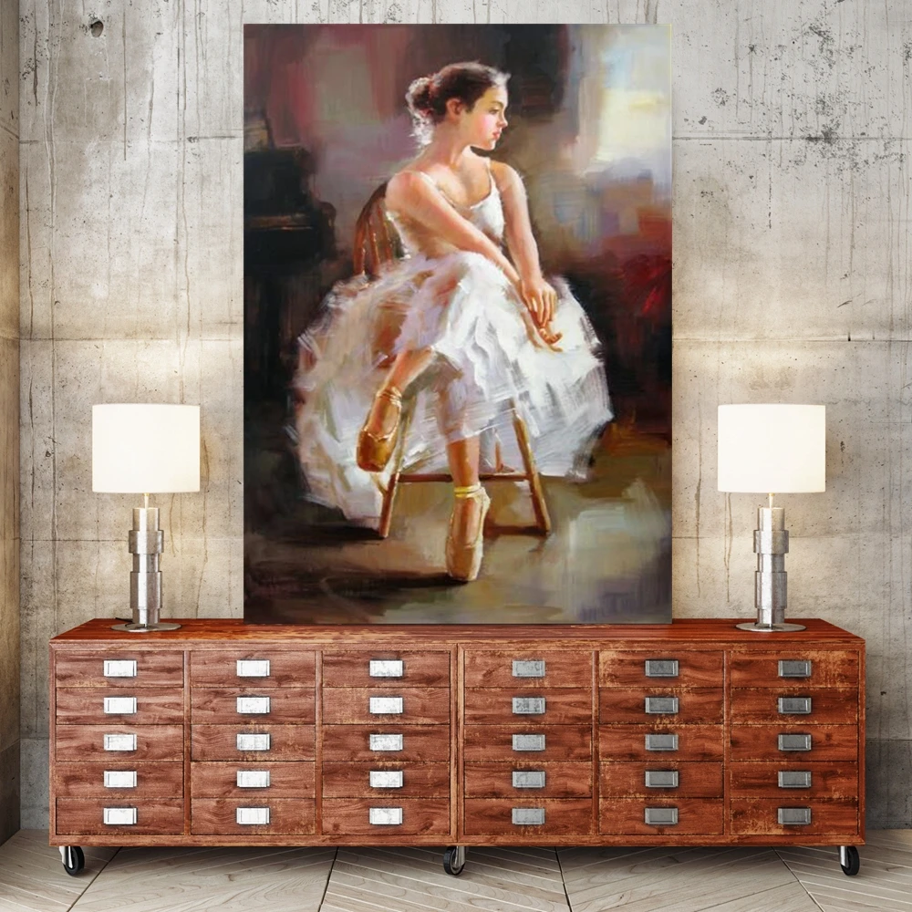 Краска по номерам девочка танец балет портрет стены искусства DIY картина по цифрам женщина абстрактное произведение искусства Декор стены Раскраска по номерам