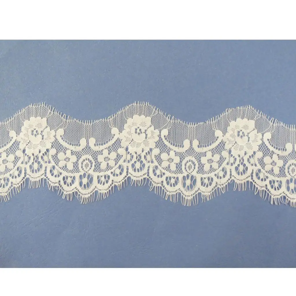 3 Yards Eyelash Lace Trim Ribbon DIY Accessory Floral Sewing Dress Home Decoration 
