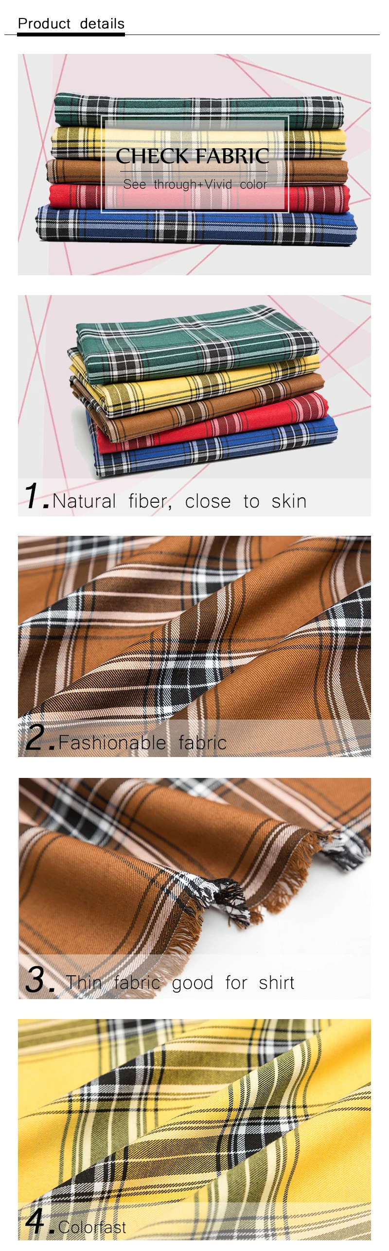 Новая клетчатая хлопковая ткань полиэстер ткань для мужчин рубашка и женское платье рубашка 50x140 см/шт TA5289