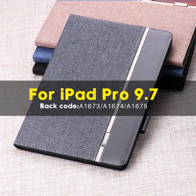 Чехол для iPad Pro 9,7 дюйма с держателем карандаша кожаный хлопок пэчворк защитный чехол-подставка силиконовый для iPad Pro чехол 9,7 - Цвет: For iPad Pro 9.7