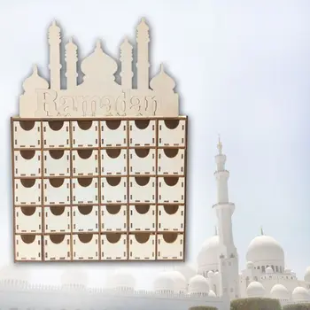 

Wooden MDF Drawer Eid Ramadan Mubarak Advent Calendar Muslim Islamic Decorations Ornament Party Supplies