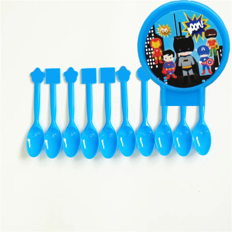 

10pcs/lot Disposable Spoon Batman Superhero Avengers Kids Birthday party supply event party supplies party decoration set