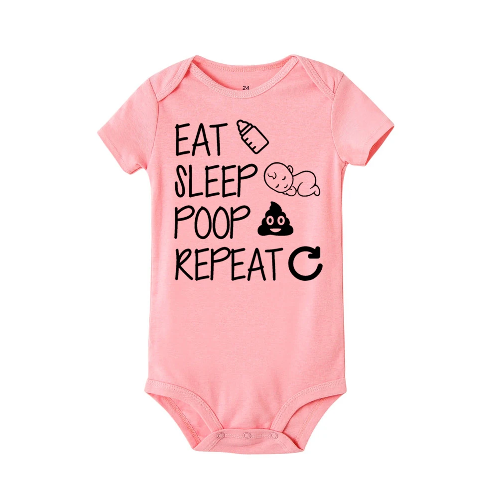 Peat Sleep Poop; Детский комбинезон для новорожденных; летний хлопковый комбинезон с забавными буквами для маленьких мальчиков и девочек; комбинезон; одежда - Цвет: R018-SRPPK-