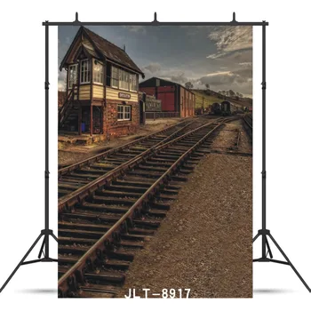 

Grunge Railway Village Vinyl Photographic Background Custom For Portrait Baby Shower Children Backdrop Photocall Shoot Studio