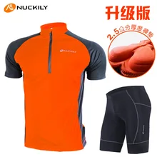 NUCKILY Mens Sports Outdoor Summer Team Cycling Bike Ropa Ciclismo Short Sleeve Sets Jersey + Shorts