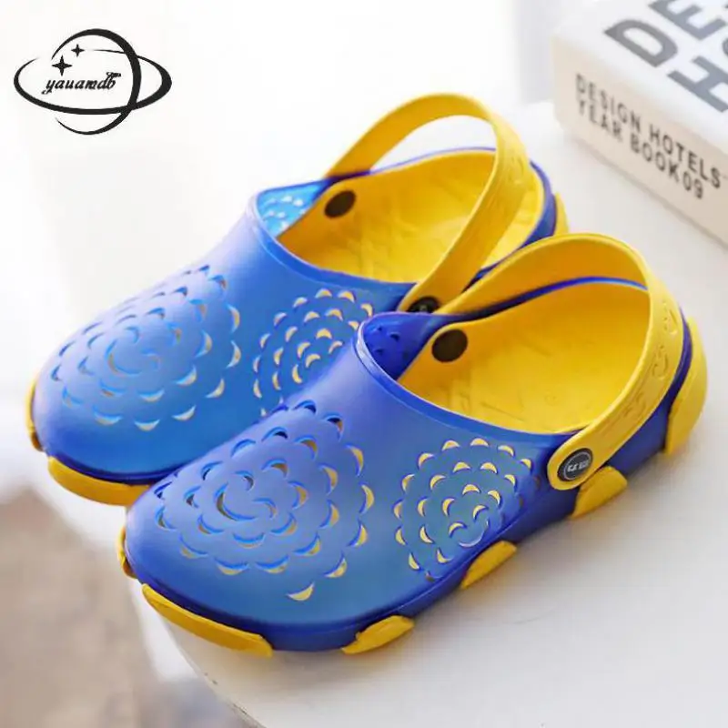 kids Mules& Clogs summer boys girls sandals flat heel solid color breathable slippers children garden shoes