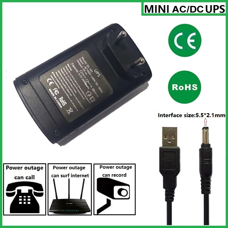 5 в 9 в 12 В мини адаптер постоянного тока источник бесперебойного питания UPS обеспечения аварийного резервного питания камеры видеонаблюдения с батареей