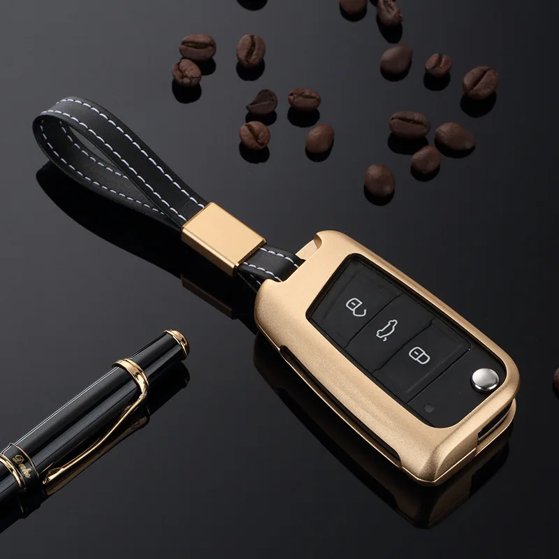 2020 Aluminum Alloy Key Case for car For VW Golf-7 Tiguan-L POLO Folding 3 Bottons key case accessories keychain new | Автомобили и