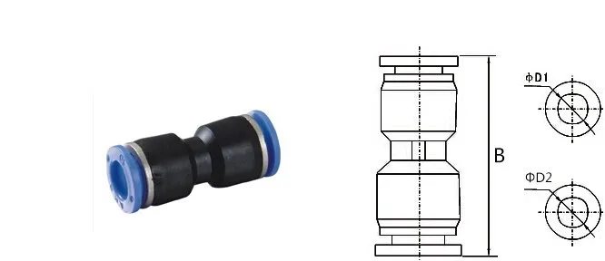 5 шт. PG4-6 4-8 6-8 6-10 8-10 8-12 10-12 мм прямой Юнион Редуктор фитинг пневматический нажимной для подключения воздуха разъем