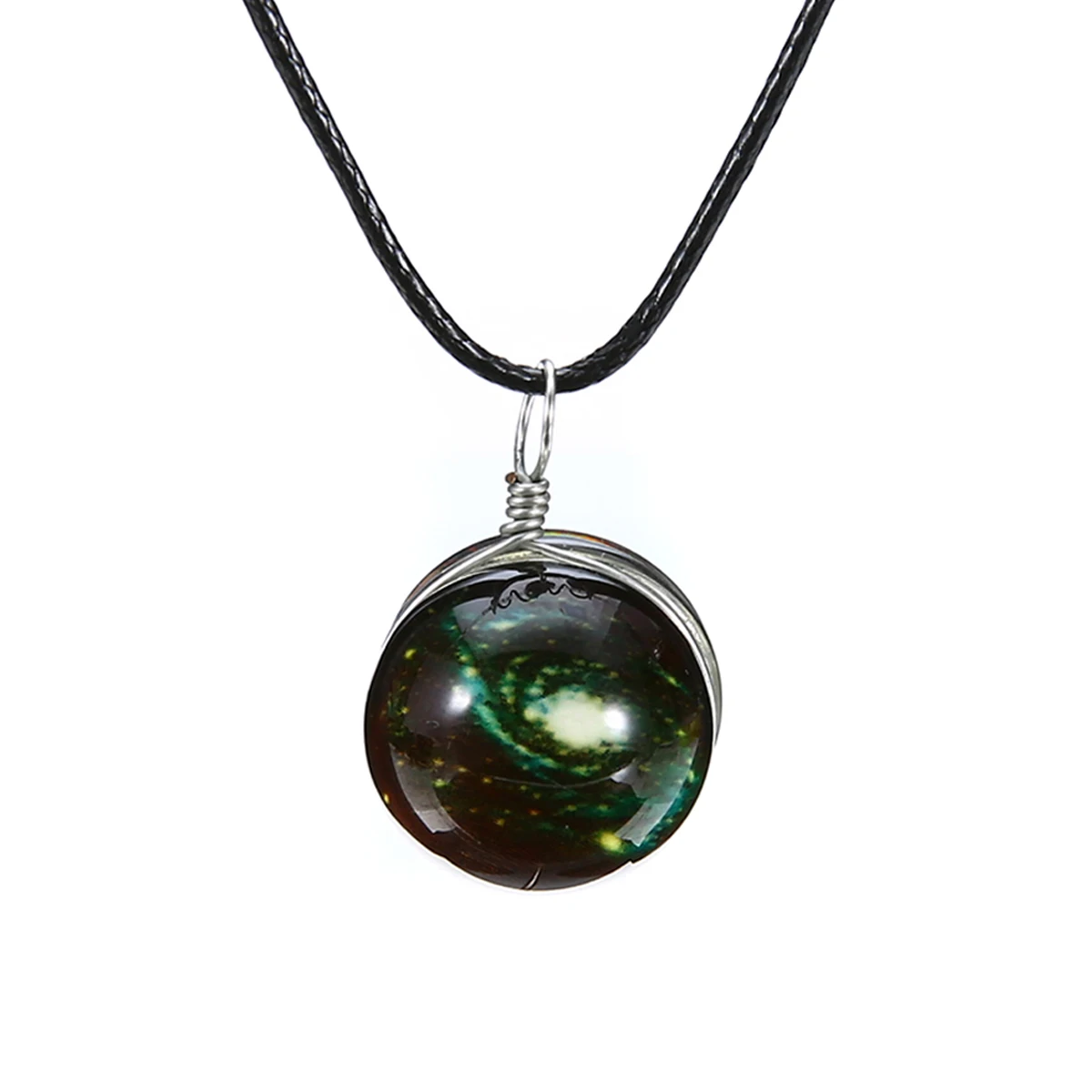 10Style Unisex Dreamy Glass Ball Necklace Shellhard Nebula Space Star Universe Galaxy Pattern Pendant Necklace Femme Jewelry