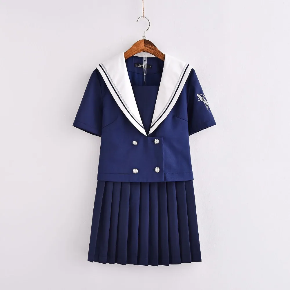 Long sleeve Japanese JK Sets School Uniform Girls Deep sea whale Spring Autumn High School Women Novelty Sailor Suits Uniforms 6