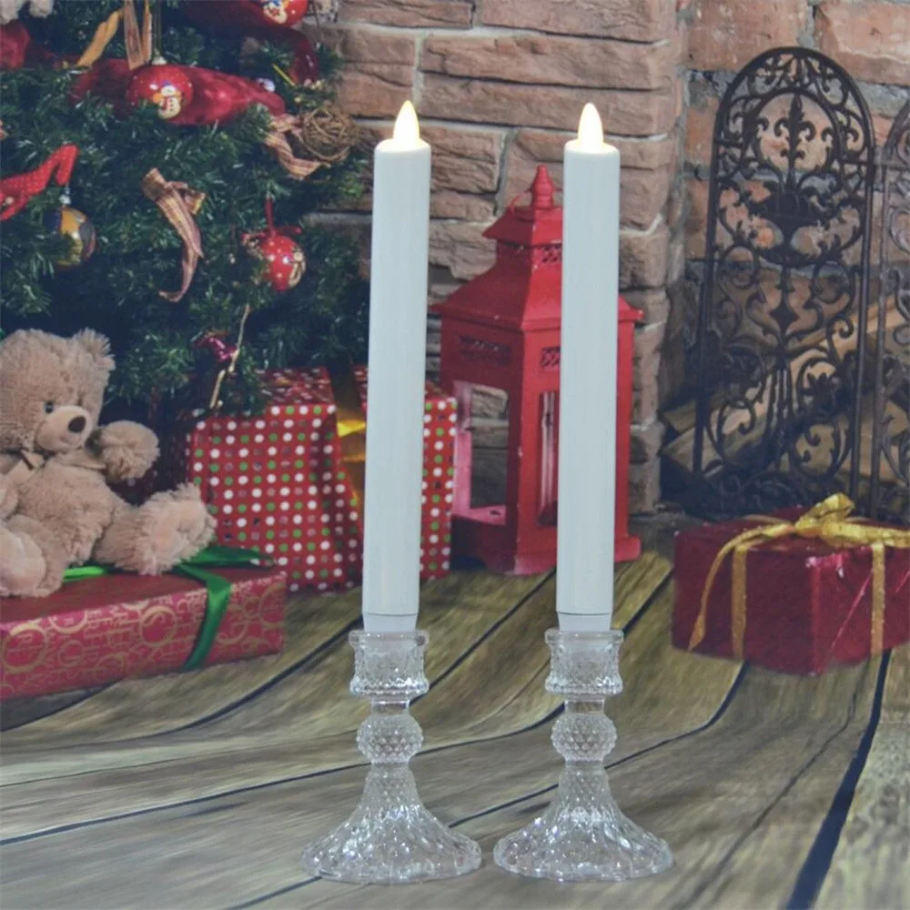 Ksperway Flameless Moving Wick LED Taper Candles Real Wax Surface with