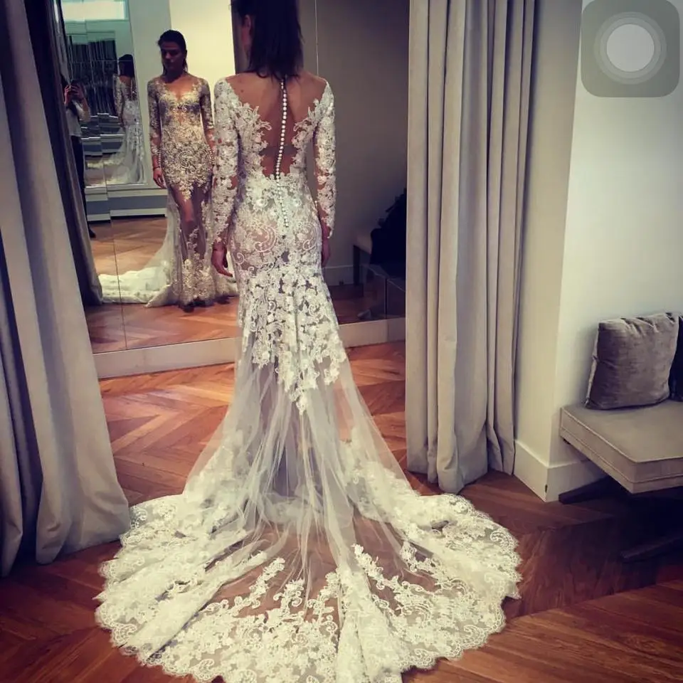 Vintage-Long-Sleeve-Wedding-Dress-2018-French