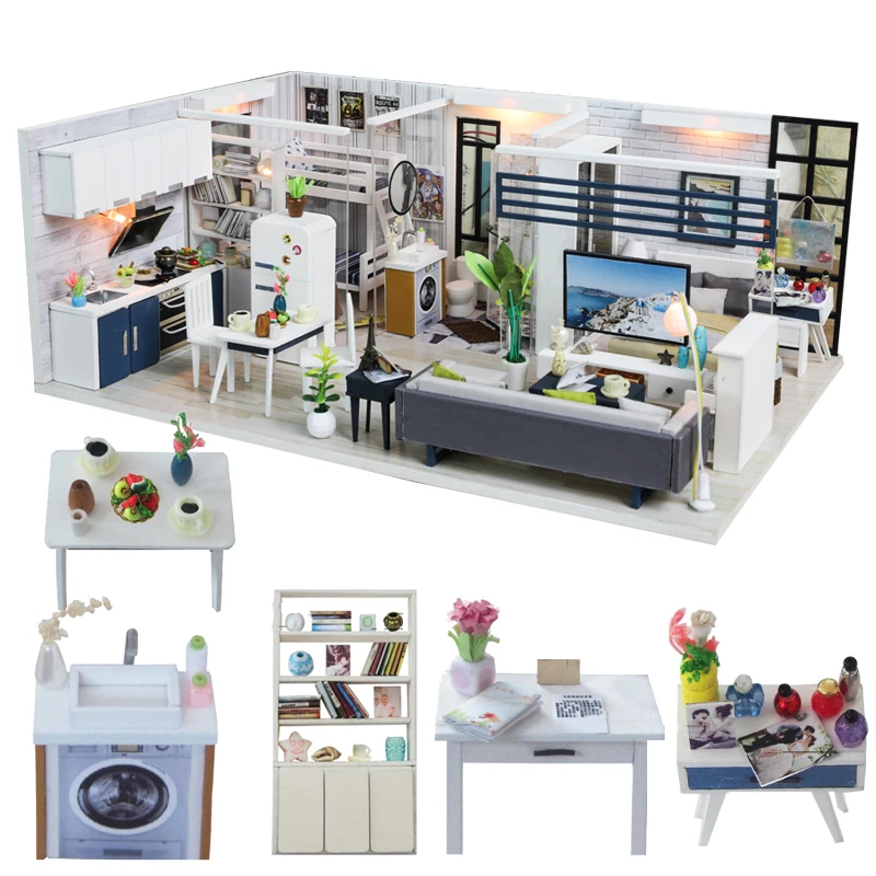 

Cutebee Doll House Furniture Miniature Dollhouse DIY Miniature House Room Box Theatre Toys for Children Casa De Boneca J18