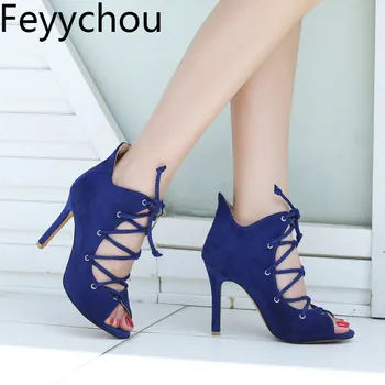 

Women Sandals Spring Summer Super High Heels Flock Zip Platform Peep Toe Party 2018 Sexy Fashion Wedding Shoes Black Gray Blue