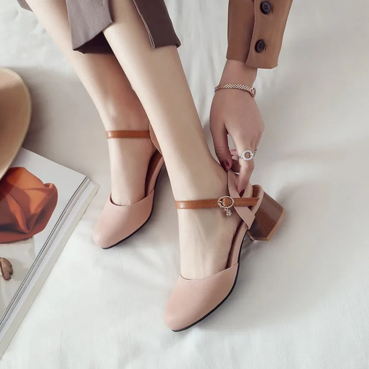 

Big Size 11 12 13 14 15 high heels sandals women shoes woman summer ladies One-word buckle sandals lady
