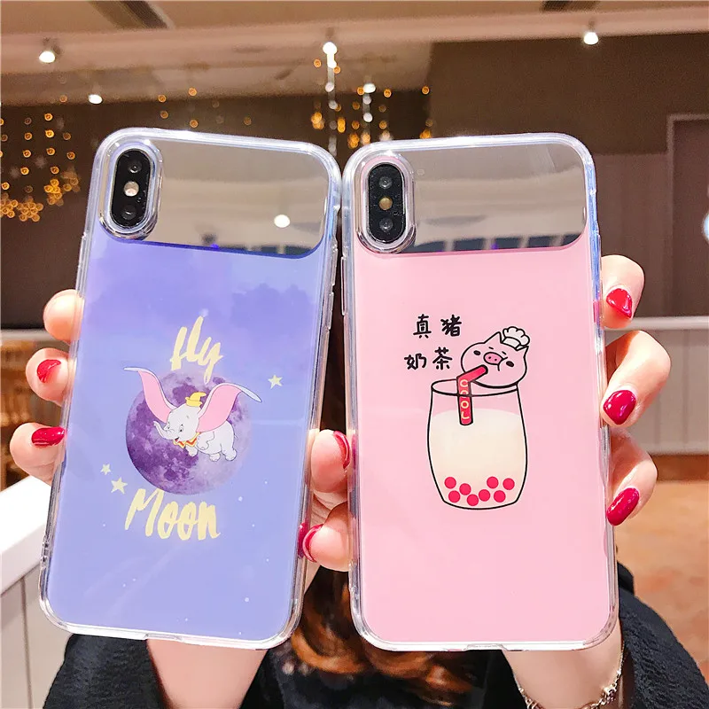 Dumbo чехол для телефона iPhone XS MAX XR 6 S 7 8 Plus X роскошные косметические зеркала