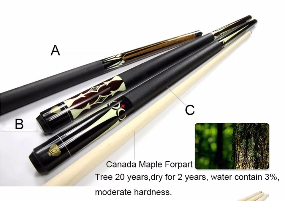 Cuppa бильярдный кий кленовые валы 10,5/11,5/13 мм наконечники центральный шарнирный бильярдный кий Стик с черным бильярдным кием Чехол Набор