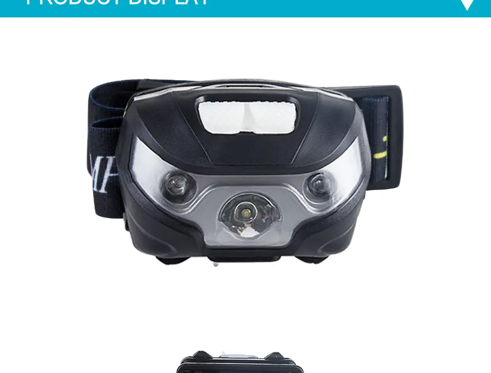 R3 LED Mini Headlamp Light Outdoor 800 Lumens 4 Modes Headlight Waterproof Head Flashlight Torch Lantern For Hunting Fishing (14)