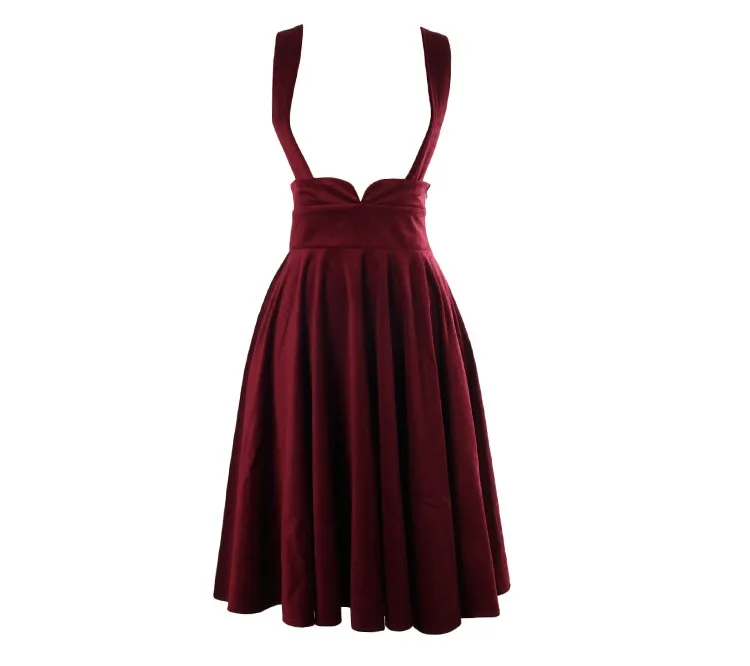 burgundy overall skirt