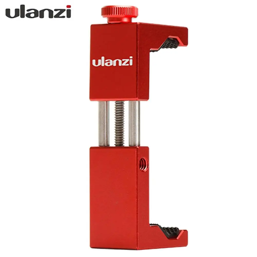Ulanzi ST-02s 1/4 интерфейс зажим для мобильного телефона Поддержка горизонтальной вертикальной съемки тренога для смартфонов Крепление Зажим адаптер - Цвет: Red