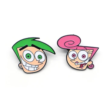 

30pcs/lot Brooches Timmy and Cosmo Enamel Pin for Kids Lapel Pin Hat/bag Pins Denim Jacket Women Brooch SC4548