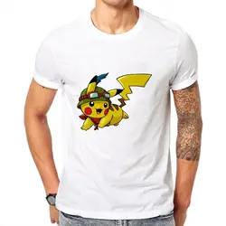 LettBao футболка Pokemon мужская с забавным принтом модная мужская летняя уличная футболка с коротким рукавом мужская хлопковая белая футболка