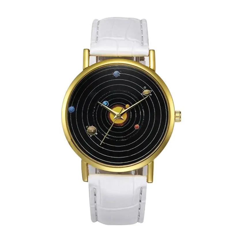 

Quartz Watch Women 2017 Horloges Relojes Mujer Quartz Wristwatches Bracelet Planet PU Leather Band Ladies Clock Relogio Feminino