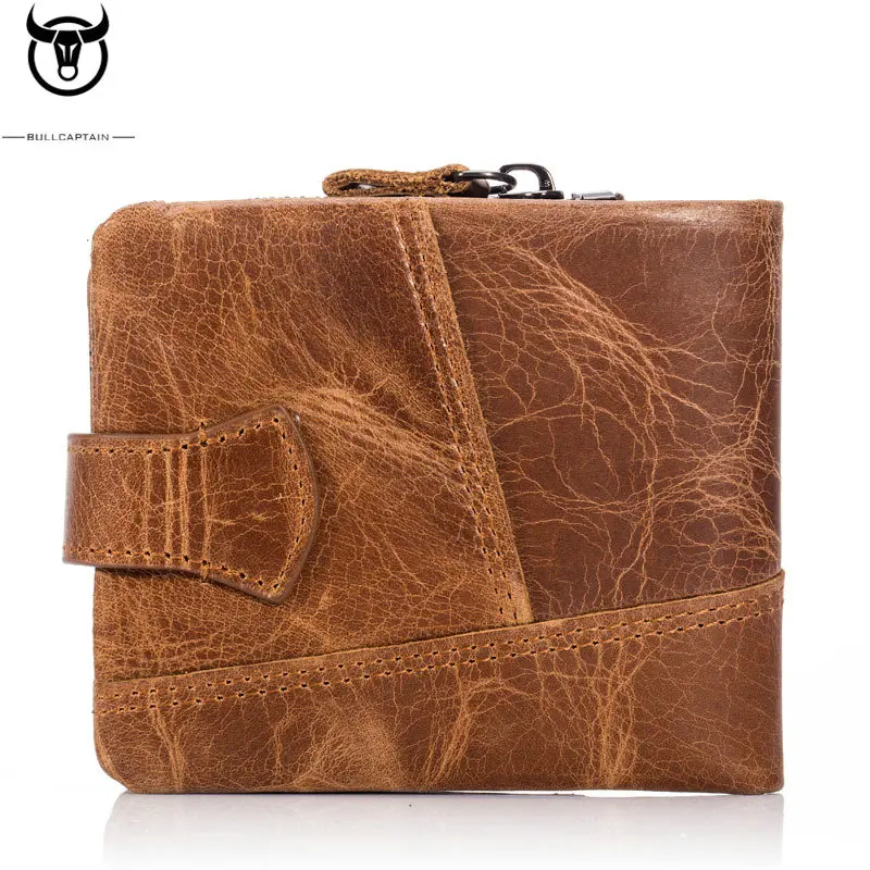 BULLCAPTAIN Cow Leather Men Short Wallet Casual Genuine Leather Male Wallet Purse Standard Card Holders Wallets For Men BULLCAPTAIN Cow Leather Men Short Wallet Casual Genuine Leather Male Wallet Purse Standard Card Holders Wallets For Men