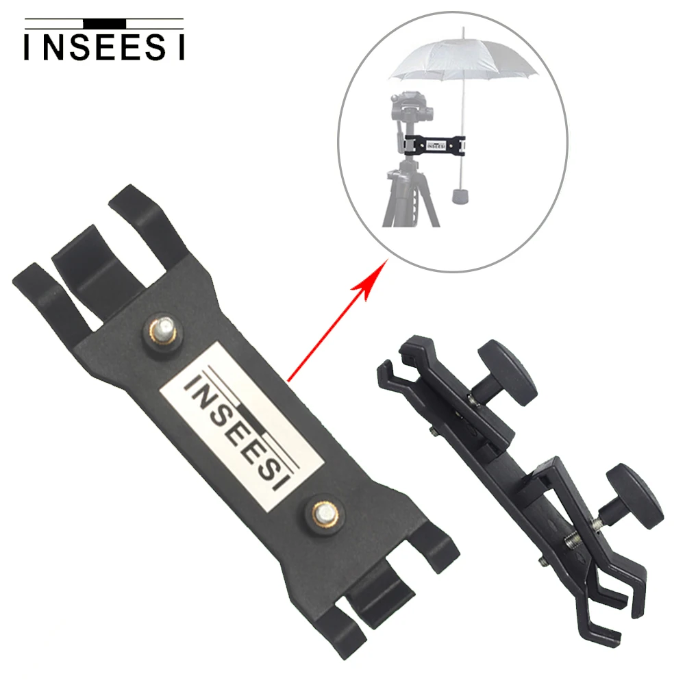INSEESI Photographic Camera Umbrella Clamp Stand Tripod Holder Clip