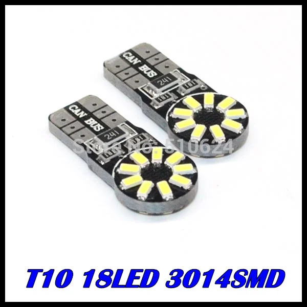 

Super Bright!! 10 X T10 W5W led canbus T10 led canbus 194 168 3014 t10 18SMD Canbus NO ERROR Car Auto Bulbs Indicator Light