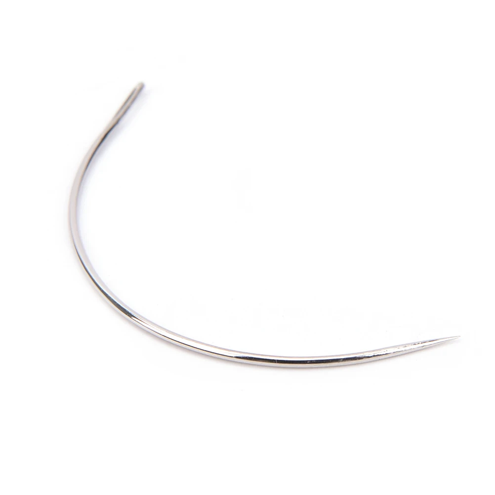

12Pcs C style hair weave needle for Brazilian Indian Hair Weft Extension Weaving Type Curved Thread Sewing Salon styling tools