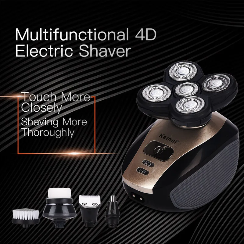 

5 In 1 Men's Shaver Set Wet/Dry Waterproof Electric Shaving Machine Five Blade Rechargeable Razor Beard Clipper Barbeador