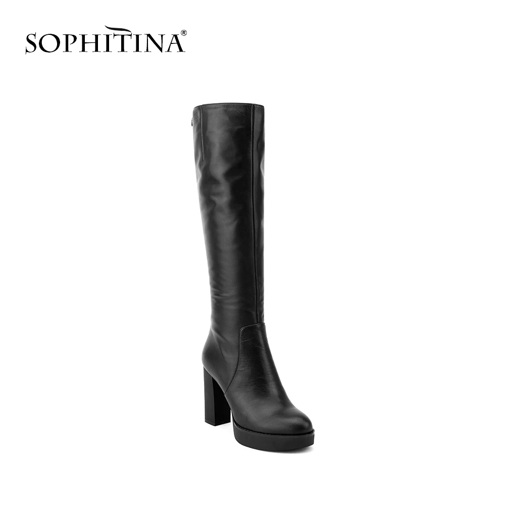 SOPHITINA/Ботфорты женские на осень и зима. Новинка. Женские сапоги выше колена из