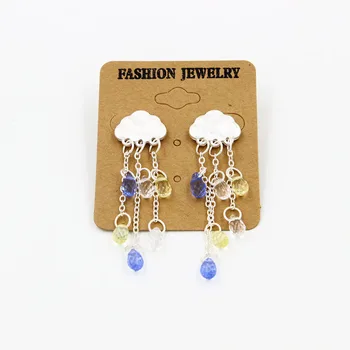 

custom order fashion jewelry accessories beads chain tassle cloud earrings