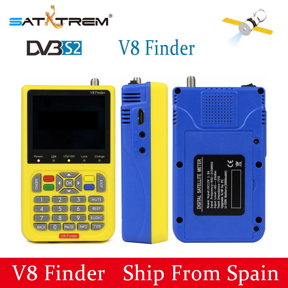 

SATXTREM V8 Finder DVB-S2 High Definition Satellite Finder 3.5 Inch LCD MPEG-4 DVB S2 FTA Satfinder Satellite Meter PK WS-6916