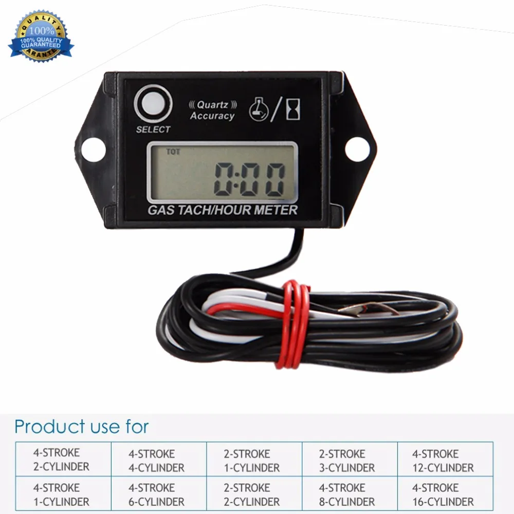 Цифровой час Тахометр Счетчик оборотов для снегохода, лыж, мотороллера, картинг, газонокосилка, RL-HM026
