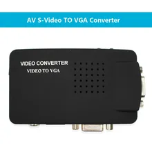 Wiistar RCA CVBS Композитный S-Video AV в VGA выход конвертер адаптер Высокое разрешение для мониторы тетрадь черный